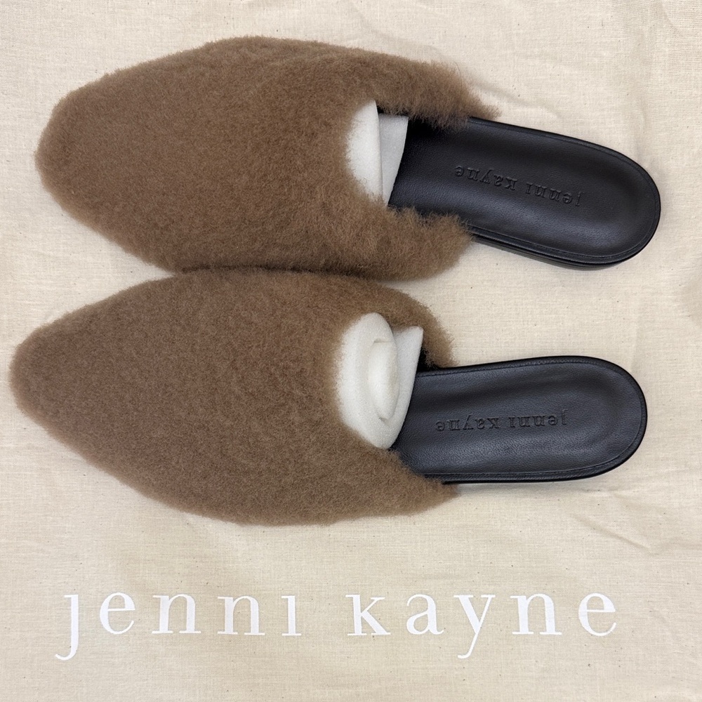 Jenni Kayne Tan Shearling Slippers